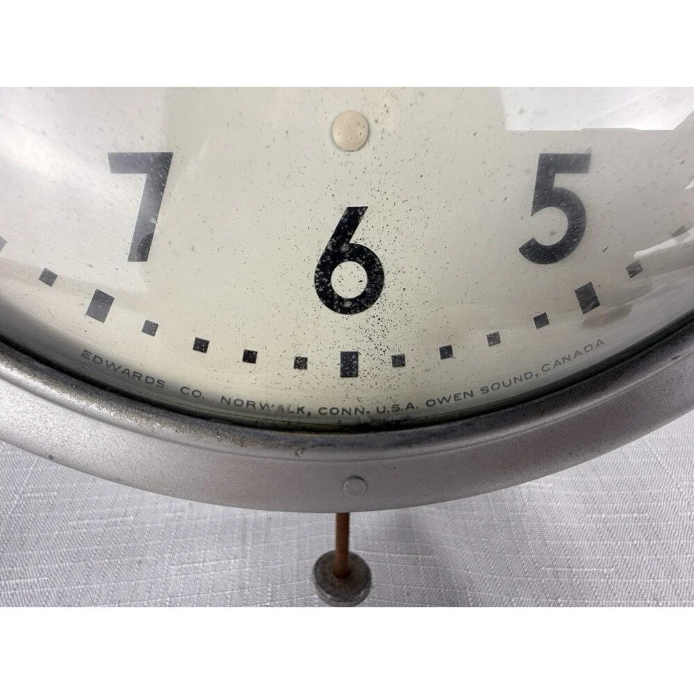 Vintage MCM Edwards Company Wall Clock, 8